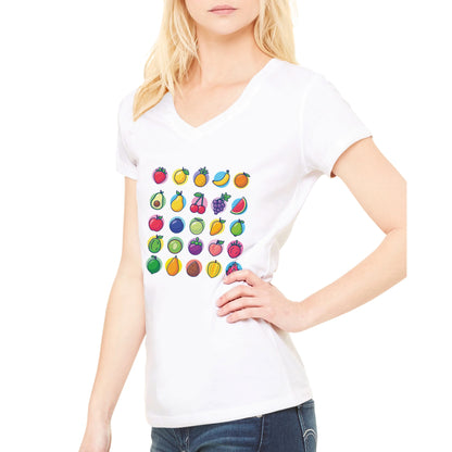 Premium Fruits Womens V-Neck T-shirt