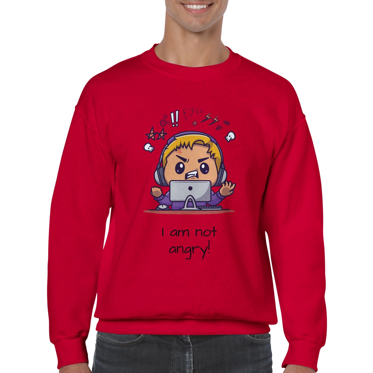 Classic Unisex Crewneck Sweatshirt, Not angry