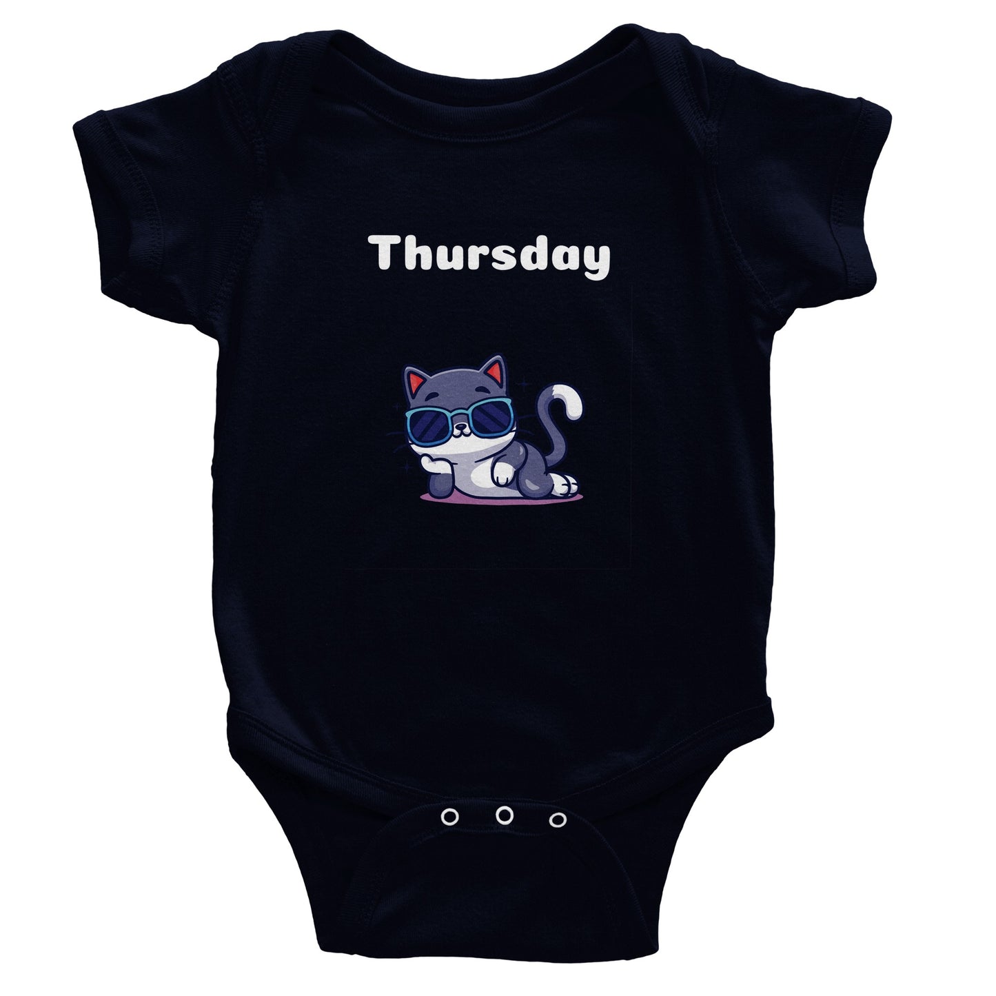 Classic Baby Short Sleeve Bodysuit, Thursday