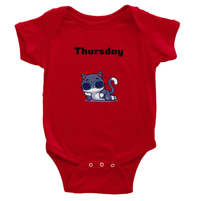 Classic Baby Short Sleeve Bodysuit, Thursday