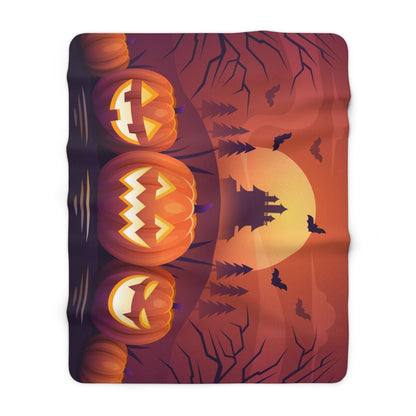 Sherpa Fleece Blanket, Pumpkin