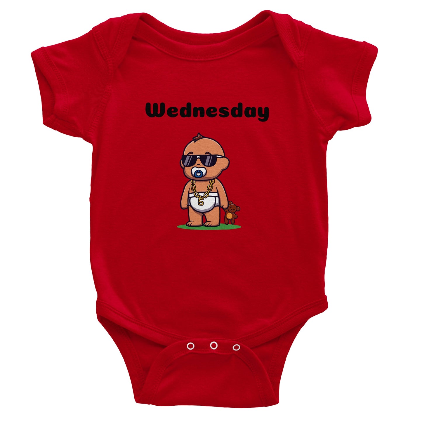 Classic Baby Short Sleeve Bodysuit, Wednesday