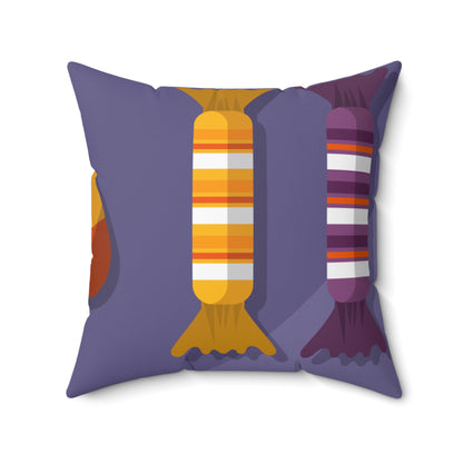 Spun Polyester Square Pillow, Candies