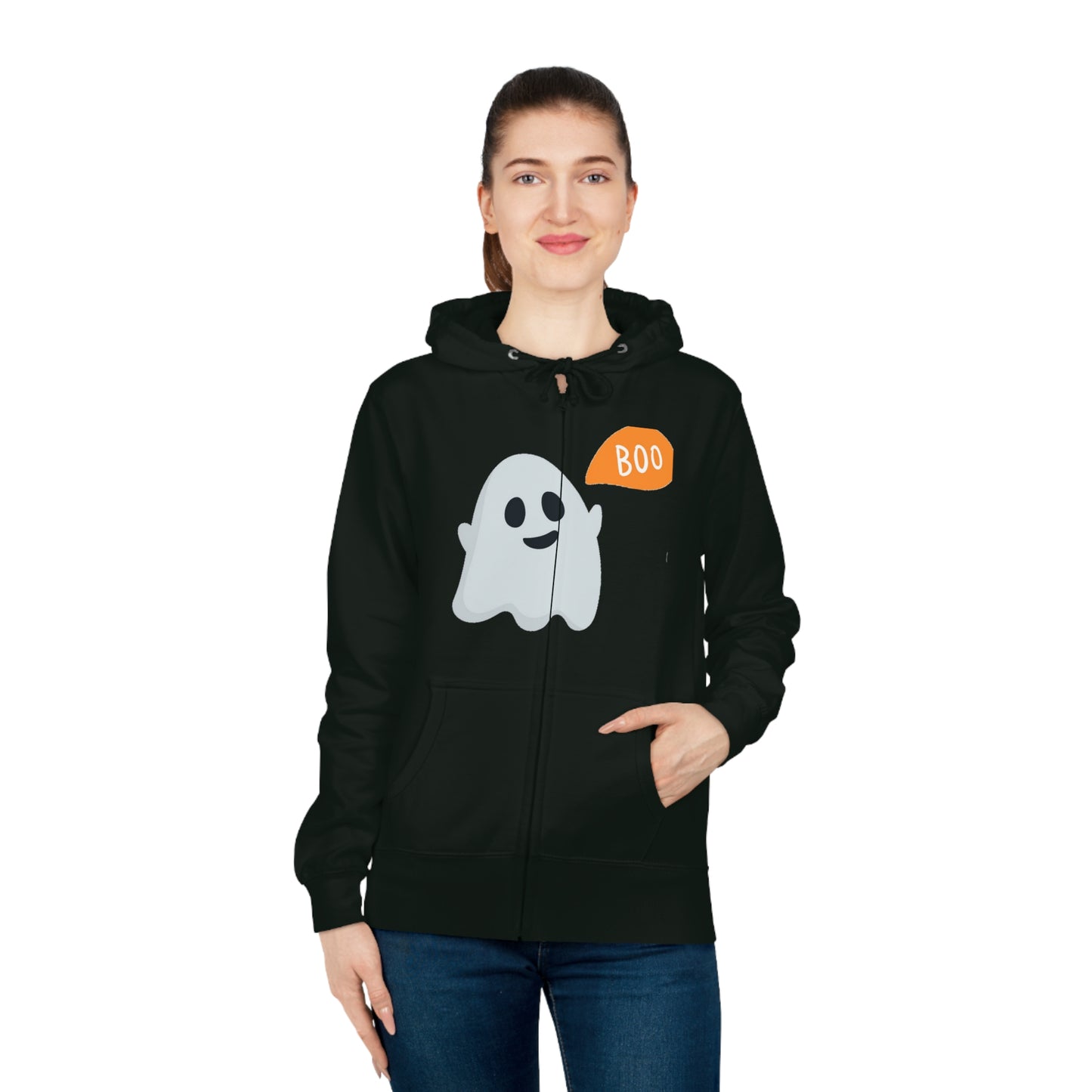 Women's Zip Hoodie, Ghost