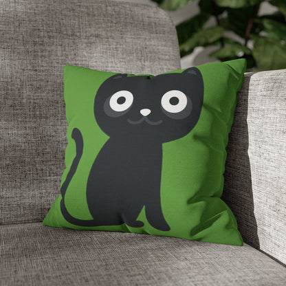 Green Polyester Square Pillow Case