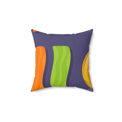 Spun Polyester Square Pillow, Candy