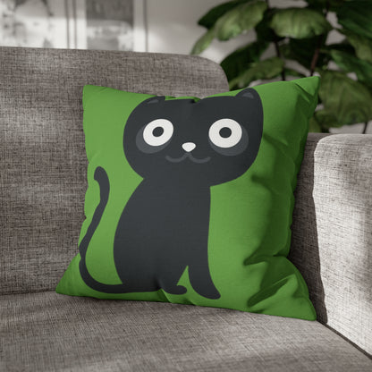 Green Polyester Square Pillow Case