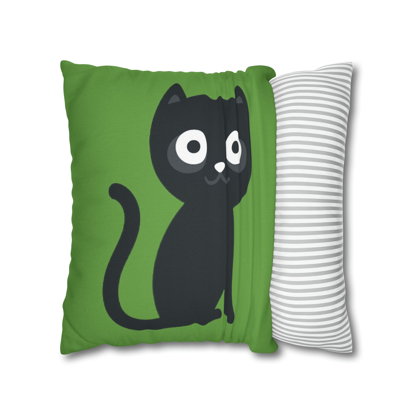 Green Polyester Square Pillow Case