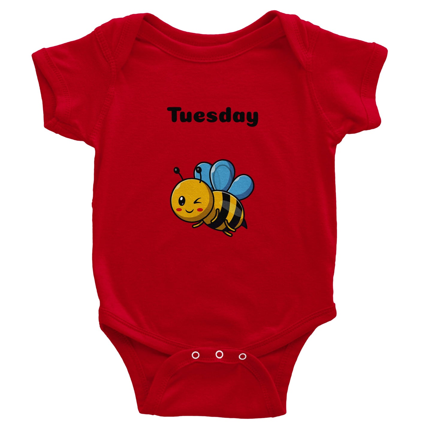 Classic Baby Short Sleeve Bodysuit, Tuesday