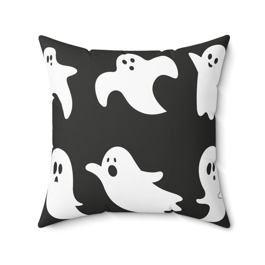 Spun Polyester Square Ghosts Pillow