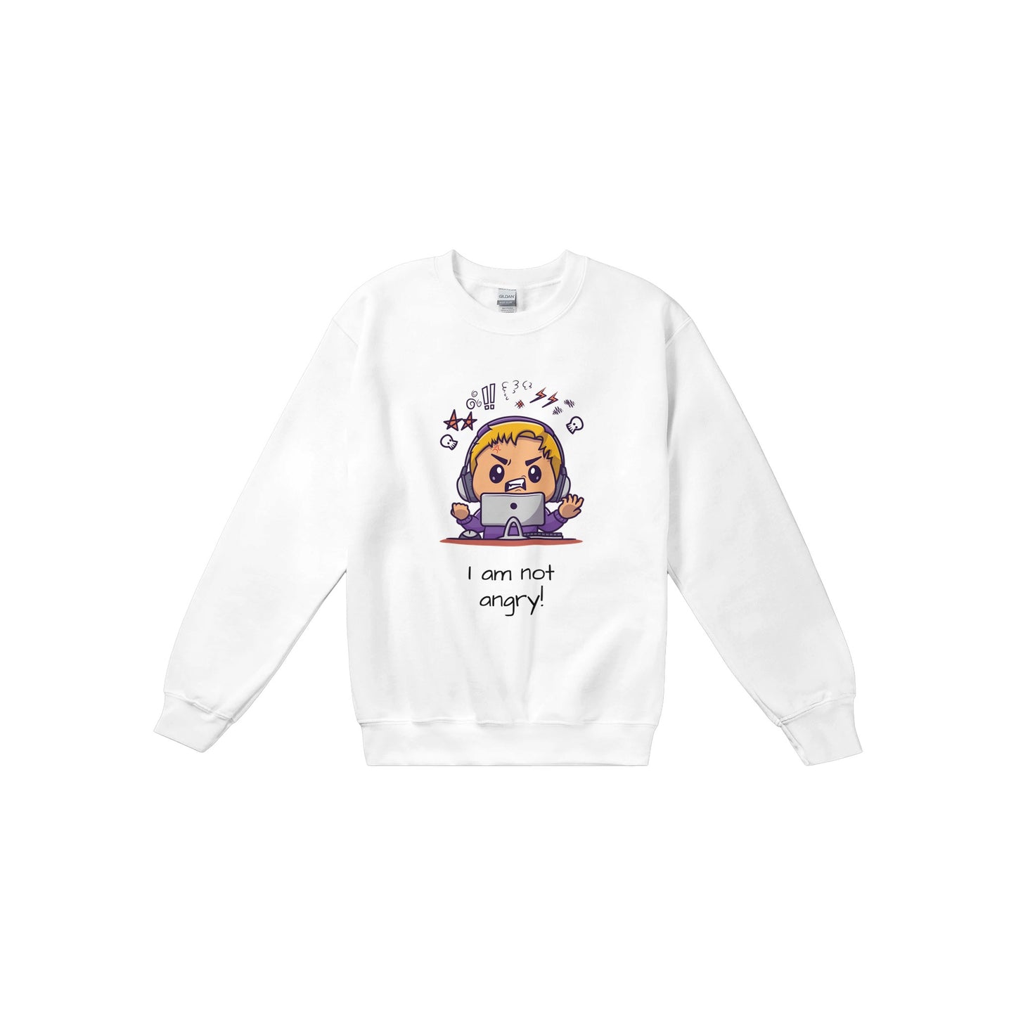 Classic Unisex Crewneck Sweatshirt, Not angry