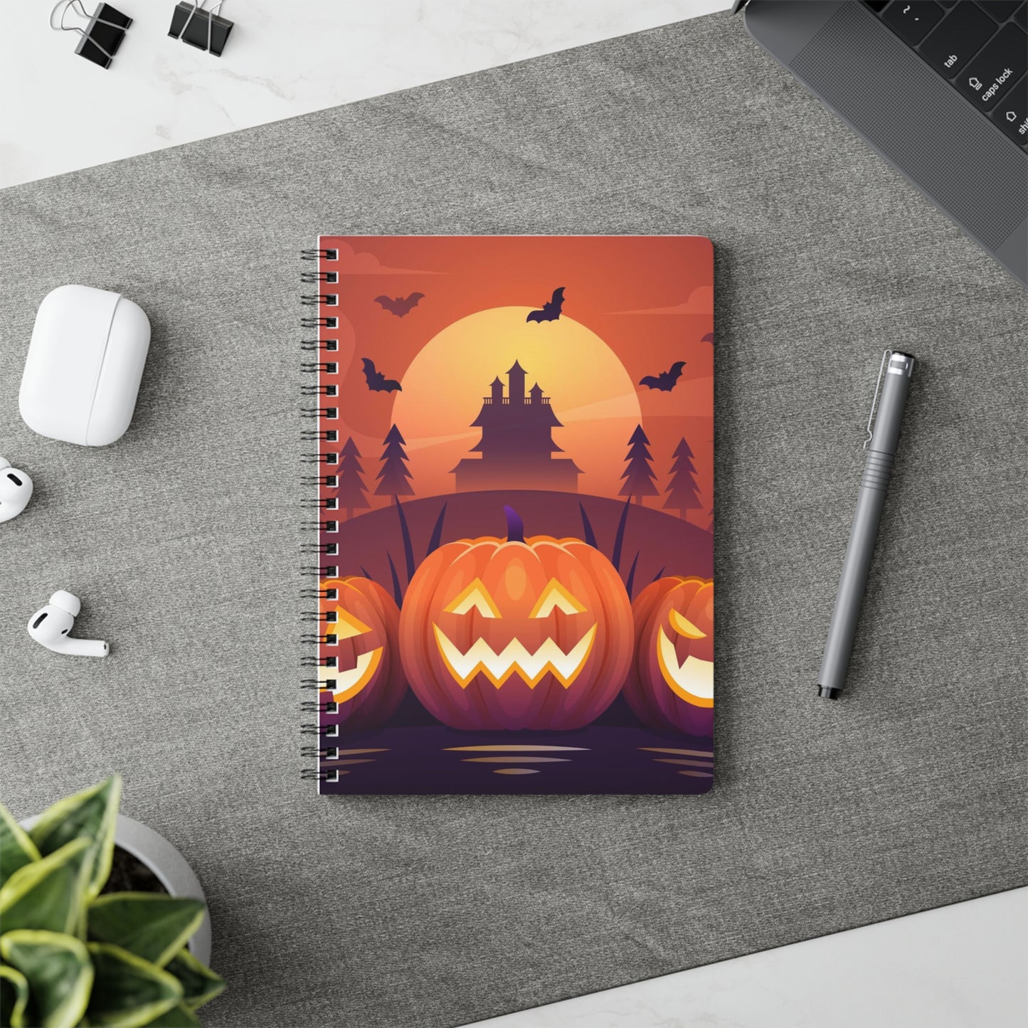 Pumpkin Wirobound Softcover Notebook, A5