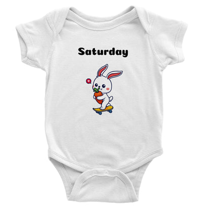 Classic Baby Short Sleeve Bodysuit, Saturday