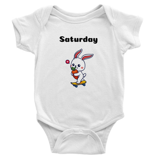 Classic Baby Short Sleeve Bodysuit, Saturday