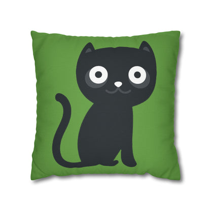 Green Polyester Square Pillow Case