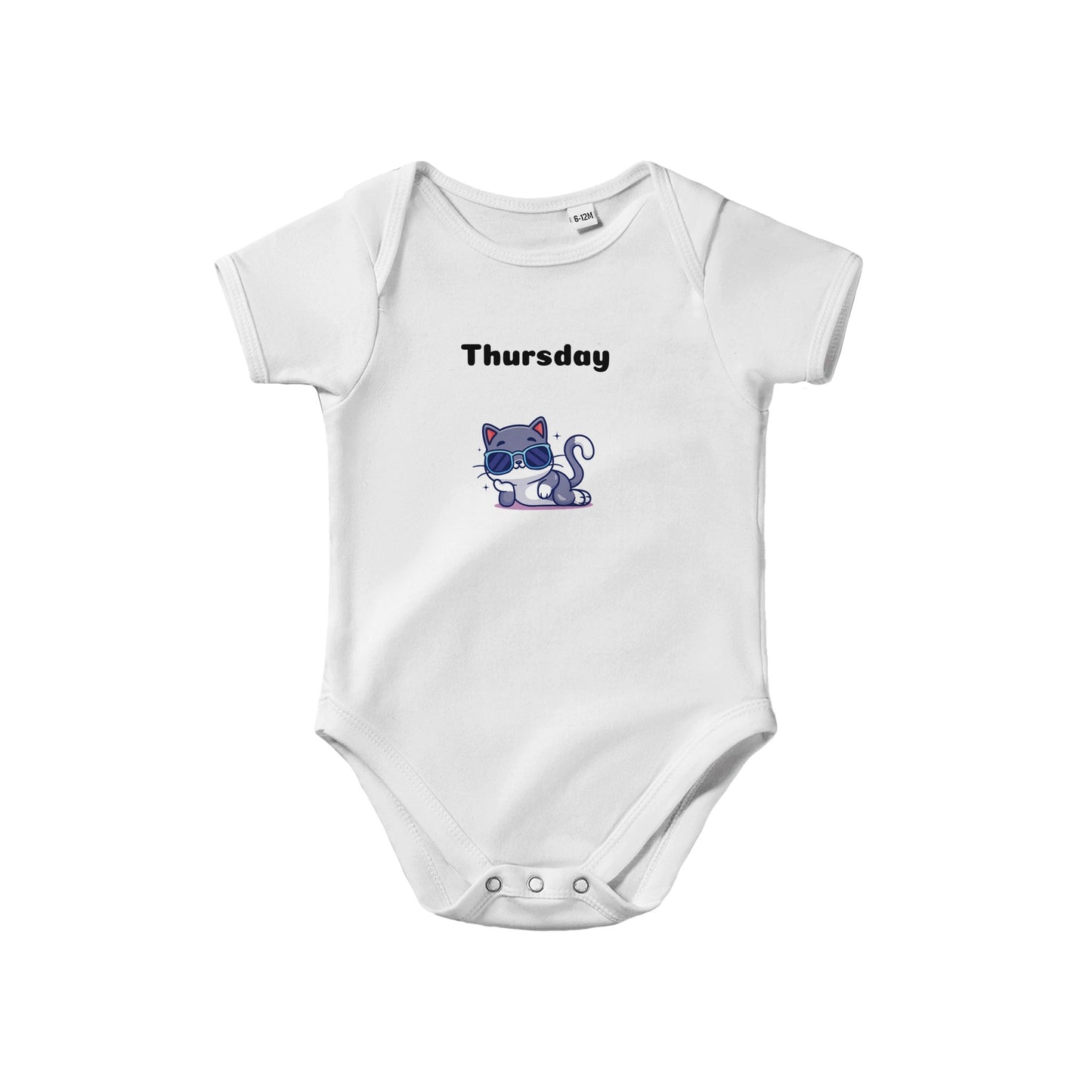 Classic Baby Short Sleeve Bodysuit, Thursday