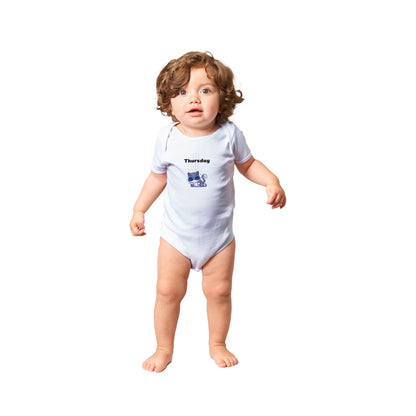 Classic Baby Short Sleeve Bodysuit, Thursday