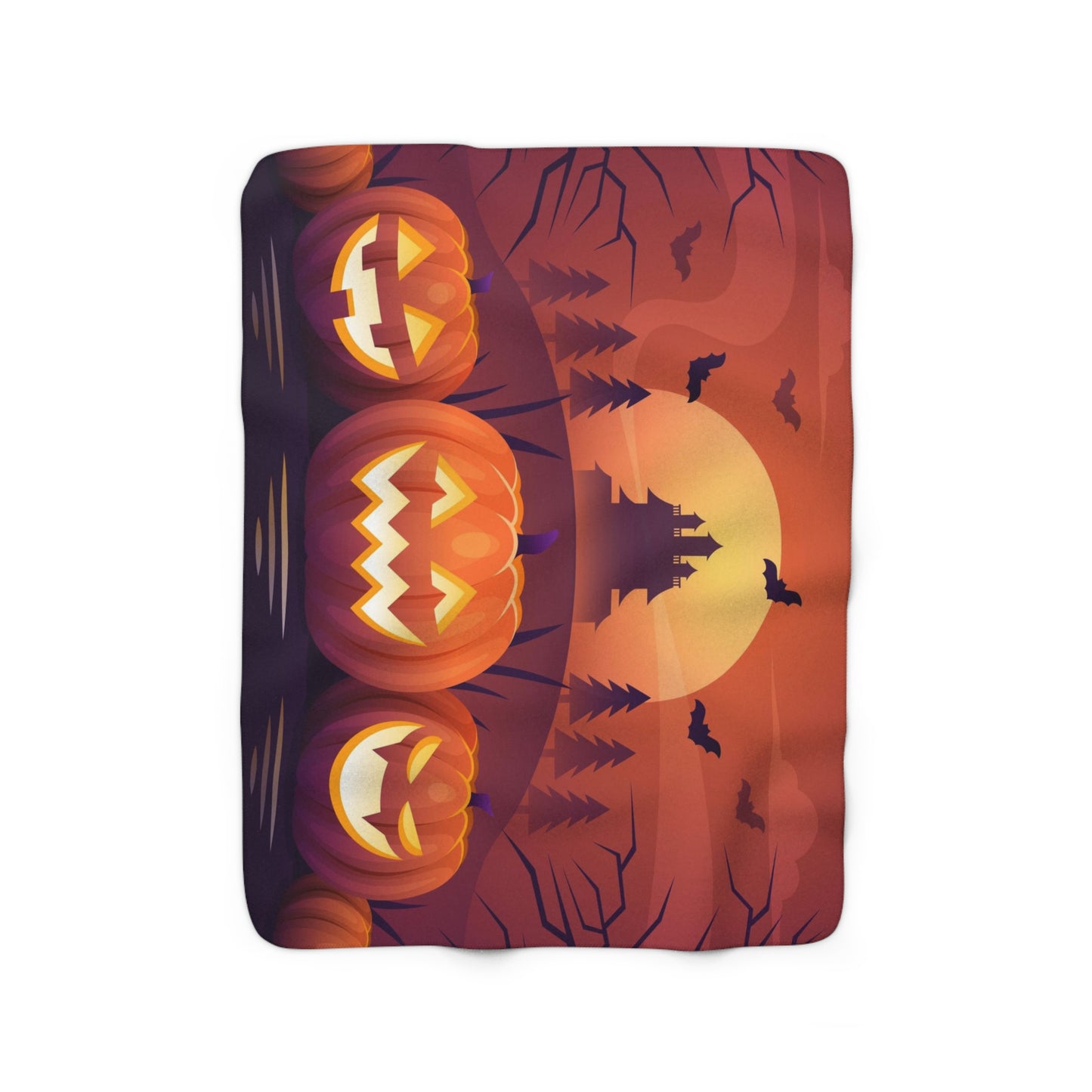 Sherpa Fleece Blanket, Pumpkin