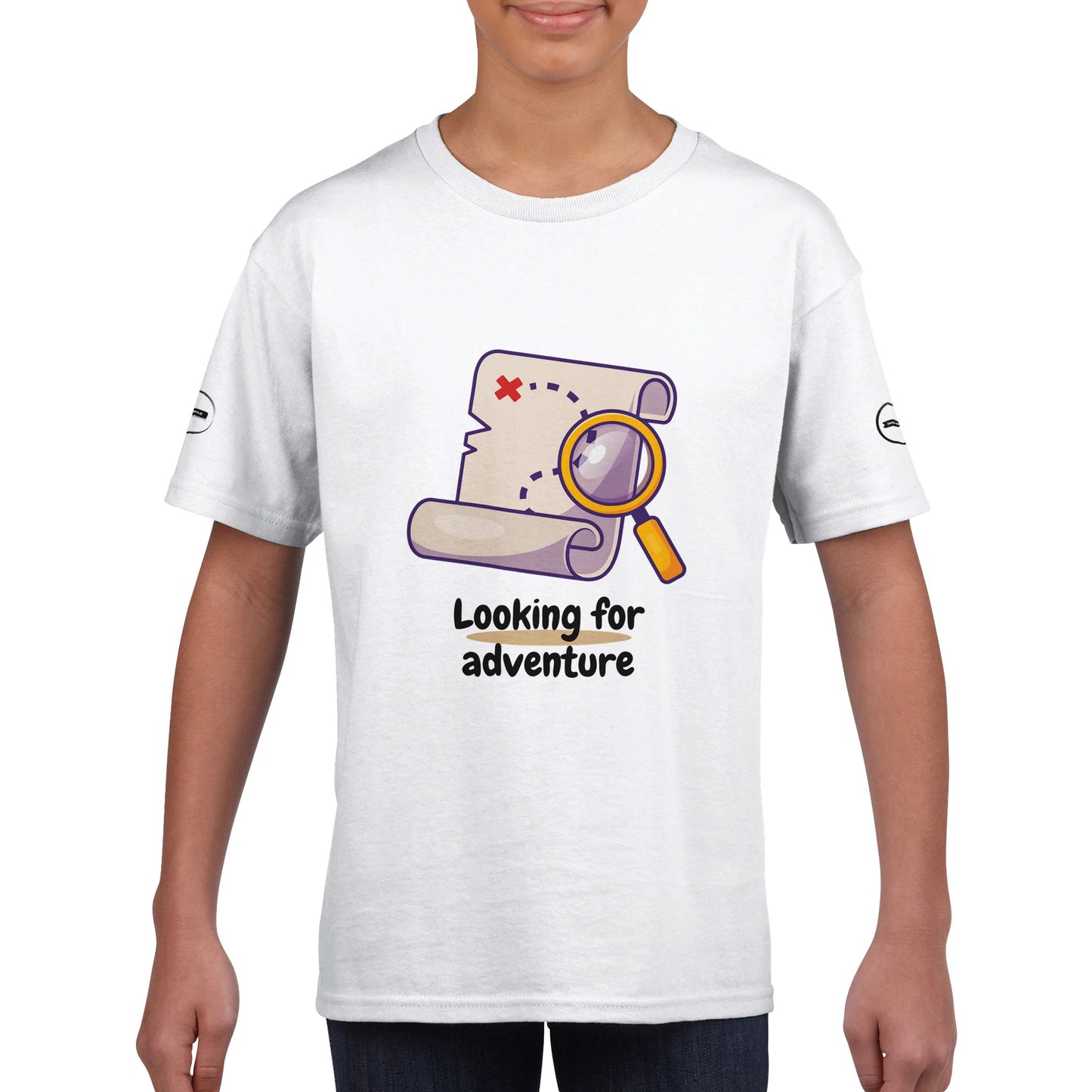 Tricou clasic pentru copii cu gât, Adventure