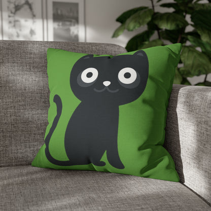 Green Polyester Square Pillow Case