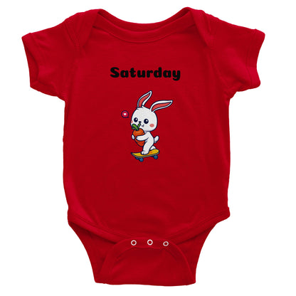 Classic Baby Short Sleeve Bodysuit, Saturday