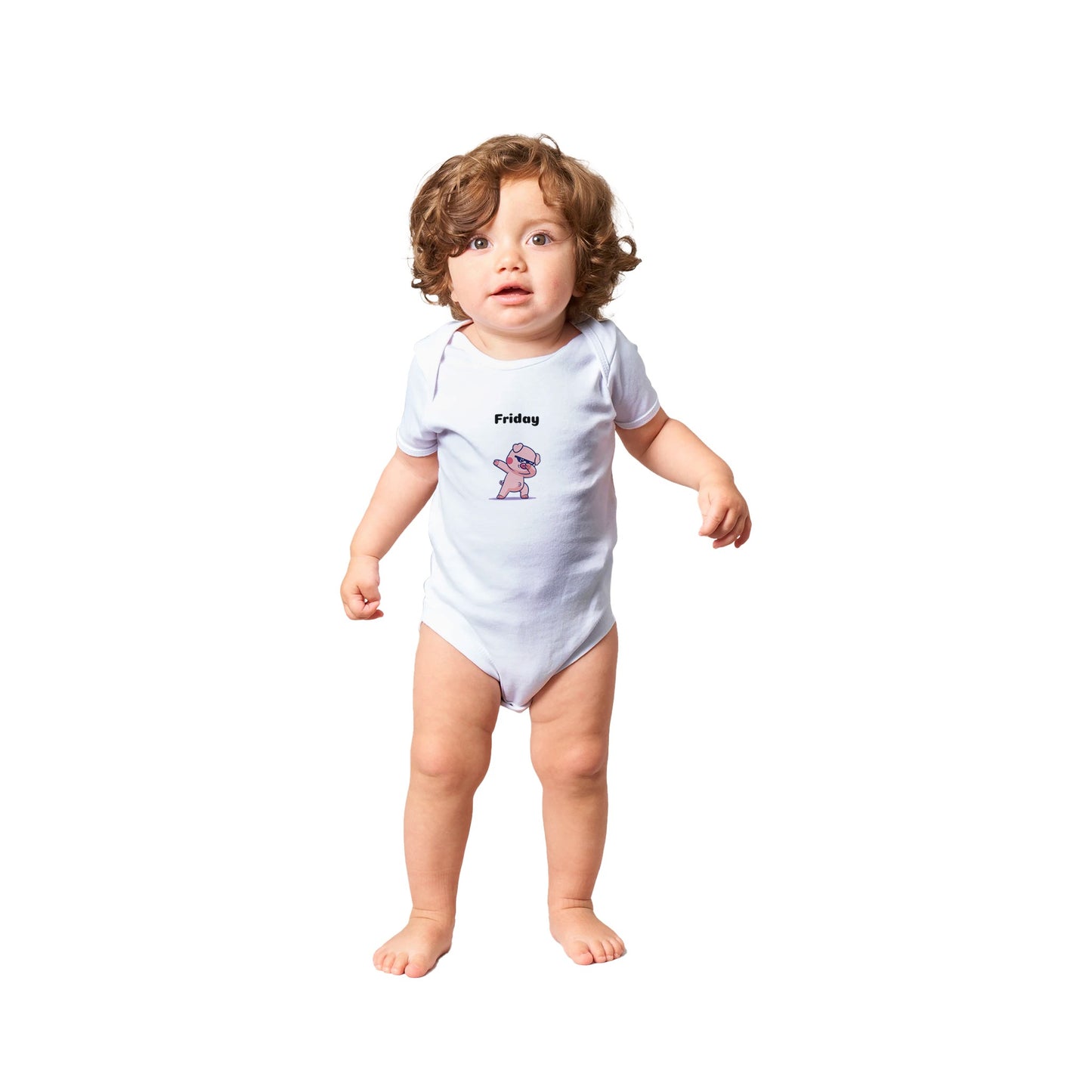 Classic Baby Short Sleeve Bodysuit, Friday