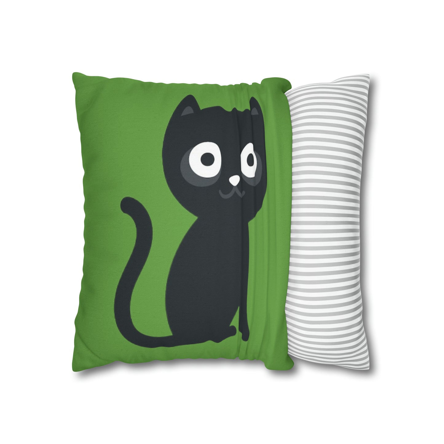 Green Polyester Square Pillow Case