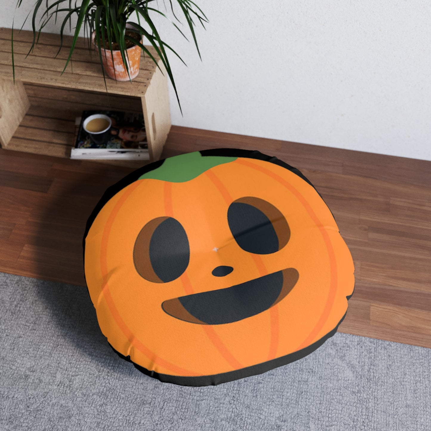 Pumpkin Tufted Floor Pillow, Round