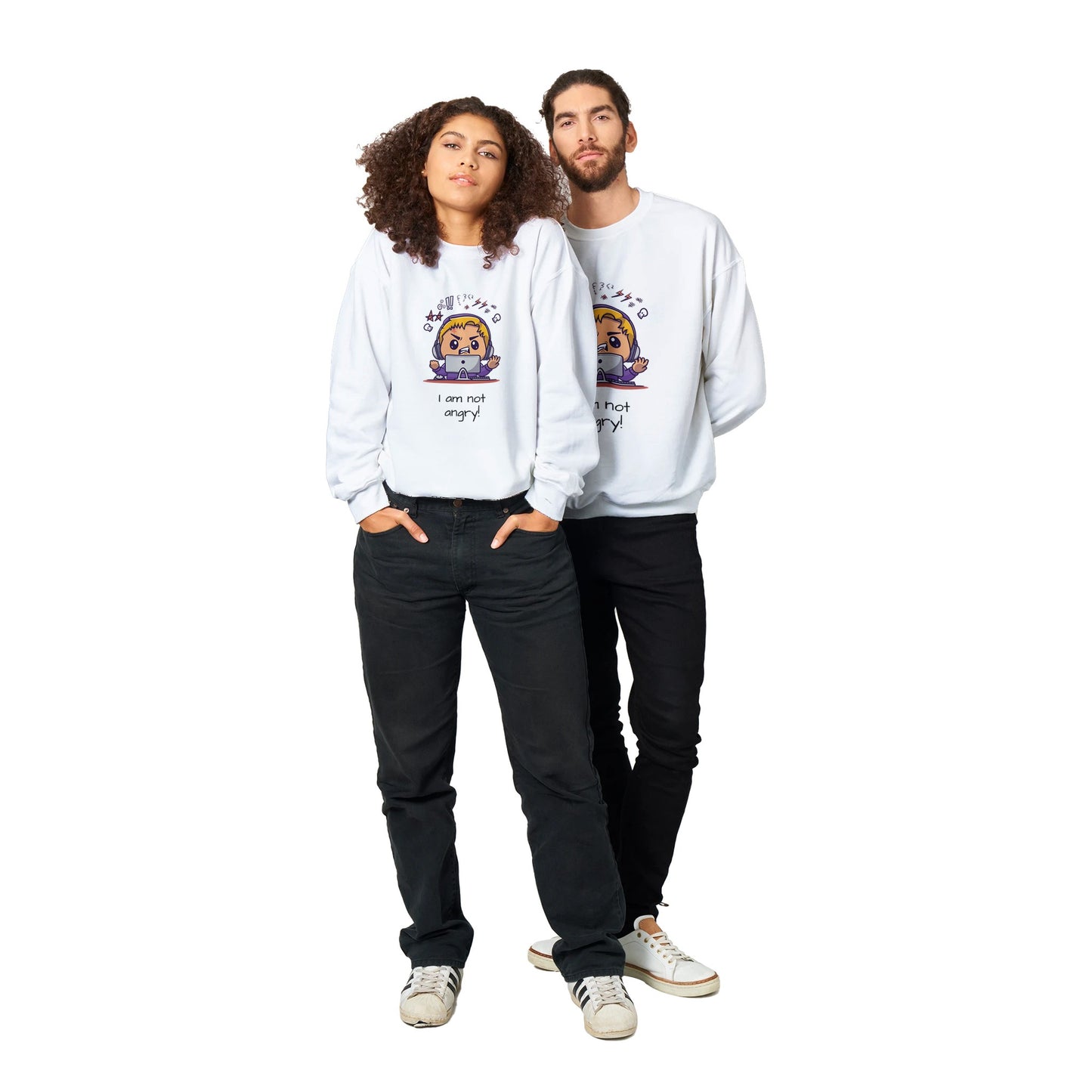 Classic Unisex Crewneck Sweatshirt, Not angry