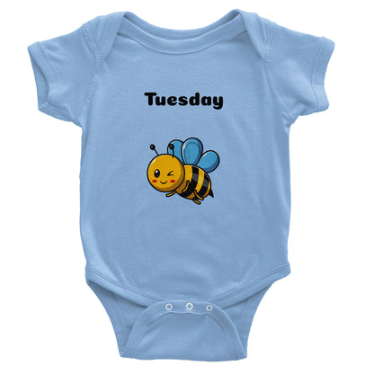 Classic Baby Short Sleeve Bodysuit, Tuesday