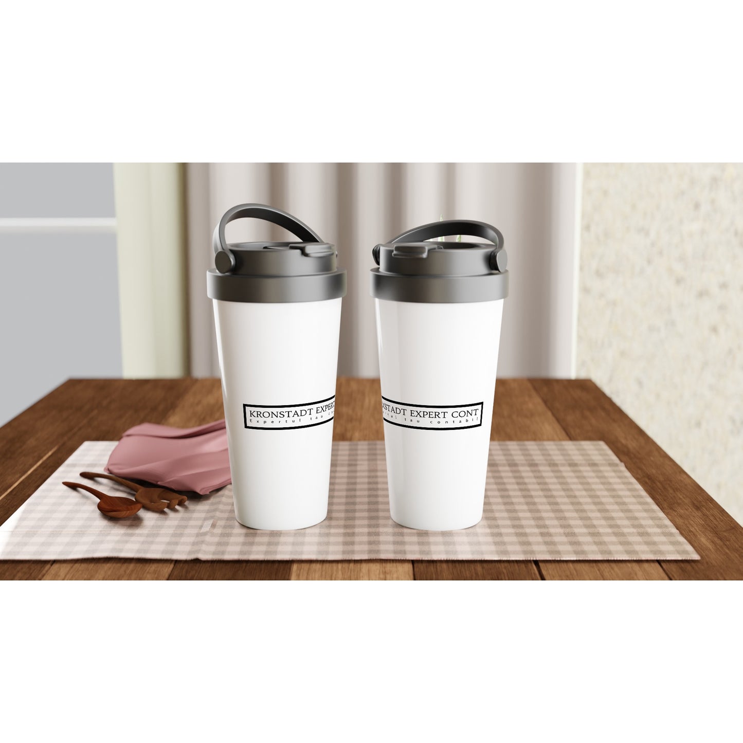 White 15oz Stainless Steel Travel Mug