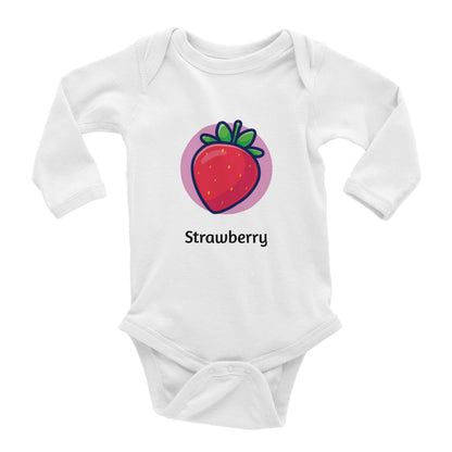 Body cu mânecă lungă pentru bebeluși clasic Strawberry