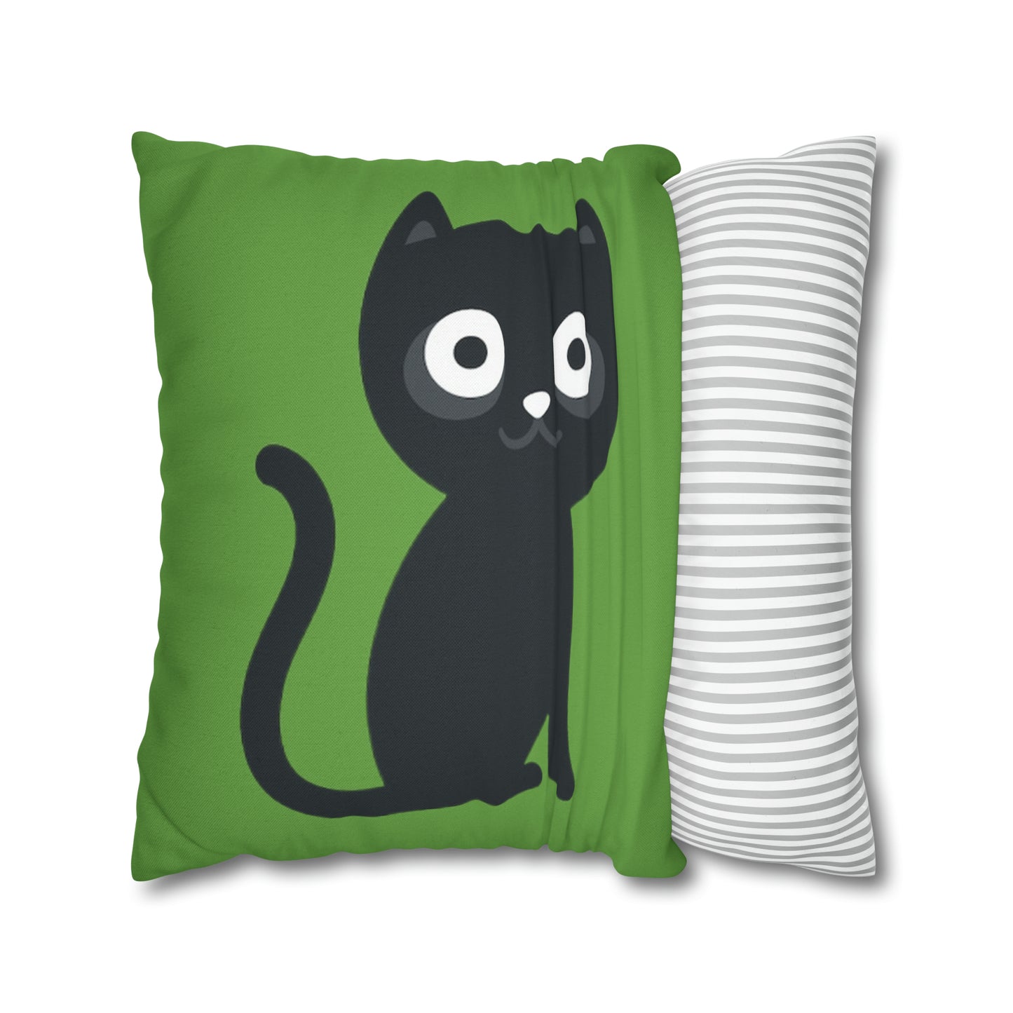 Green Polyester Square Pillow Case