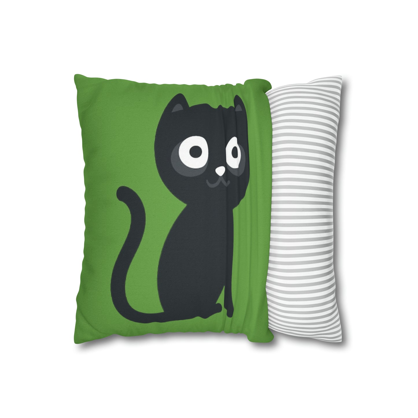 Green Polyester Square Pillow Case