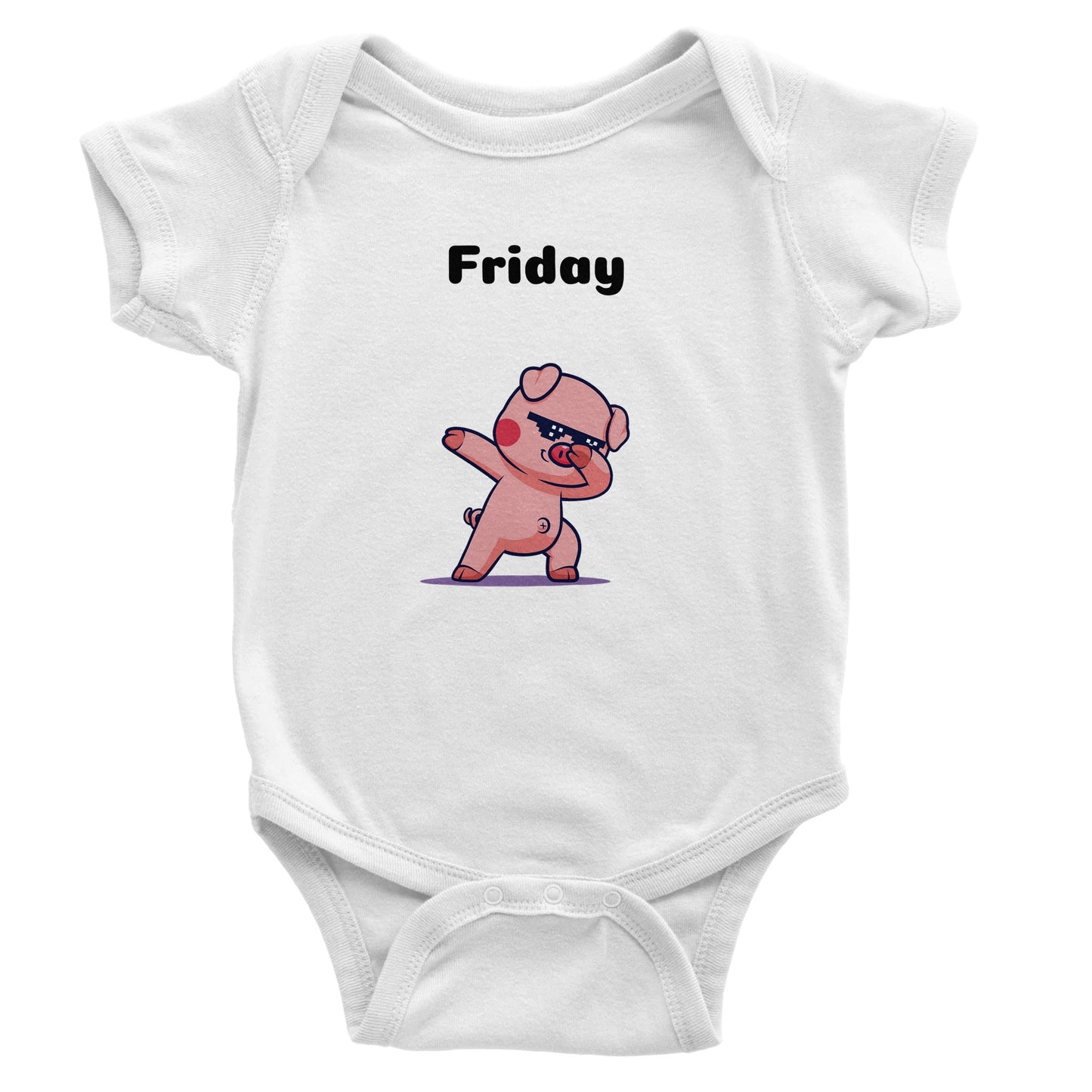 Classic Baby Short Sleeve Bodysuit, Friday