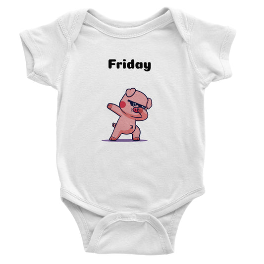 Classic Baby Short Sleeve Bodysuit, Friday