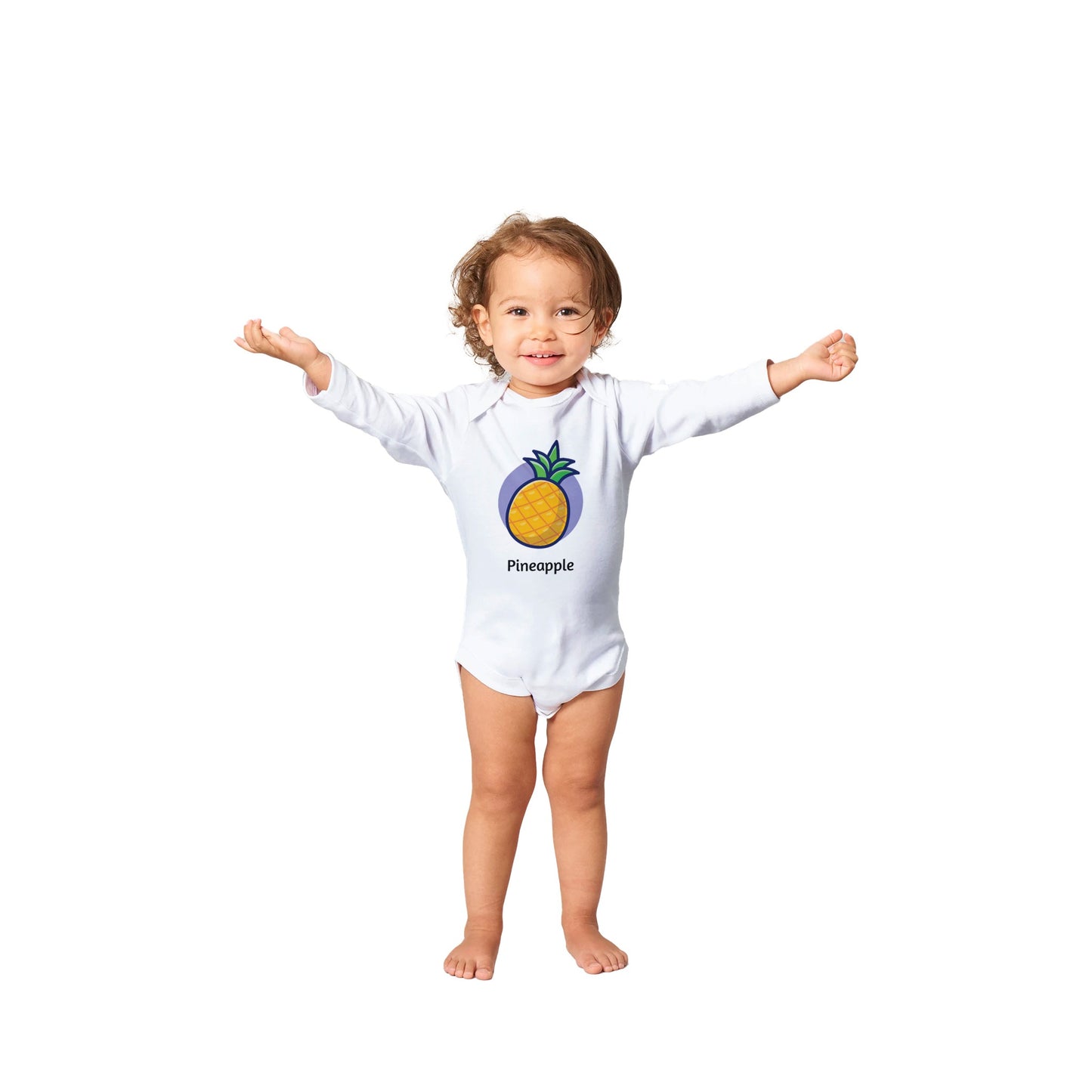 Classic Pineapple Baby Long Sleeve Bodysuit