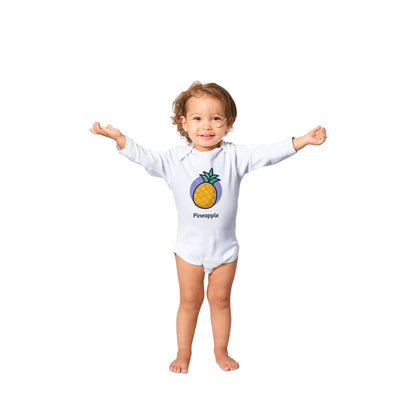 Classic Pineapple Baby Long Sleeve Bodysuit