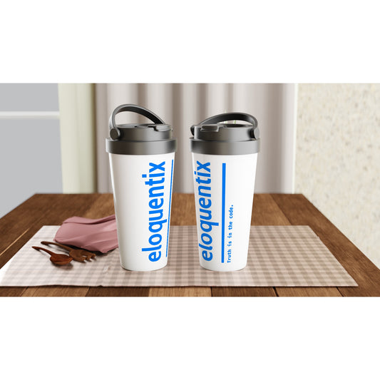 White 15oz Stainless Steel Travel Mug