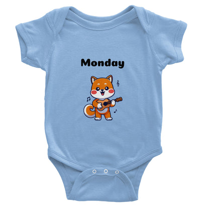 Classic Baby Short Sleeve Bodysuit, Monday