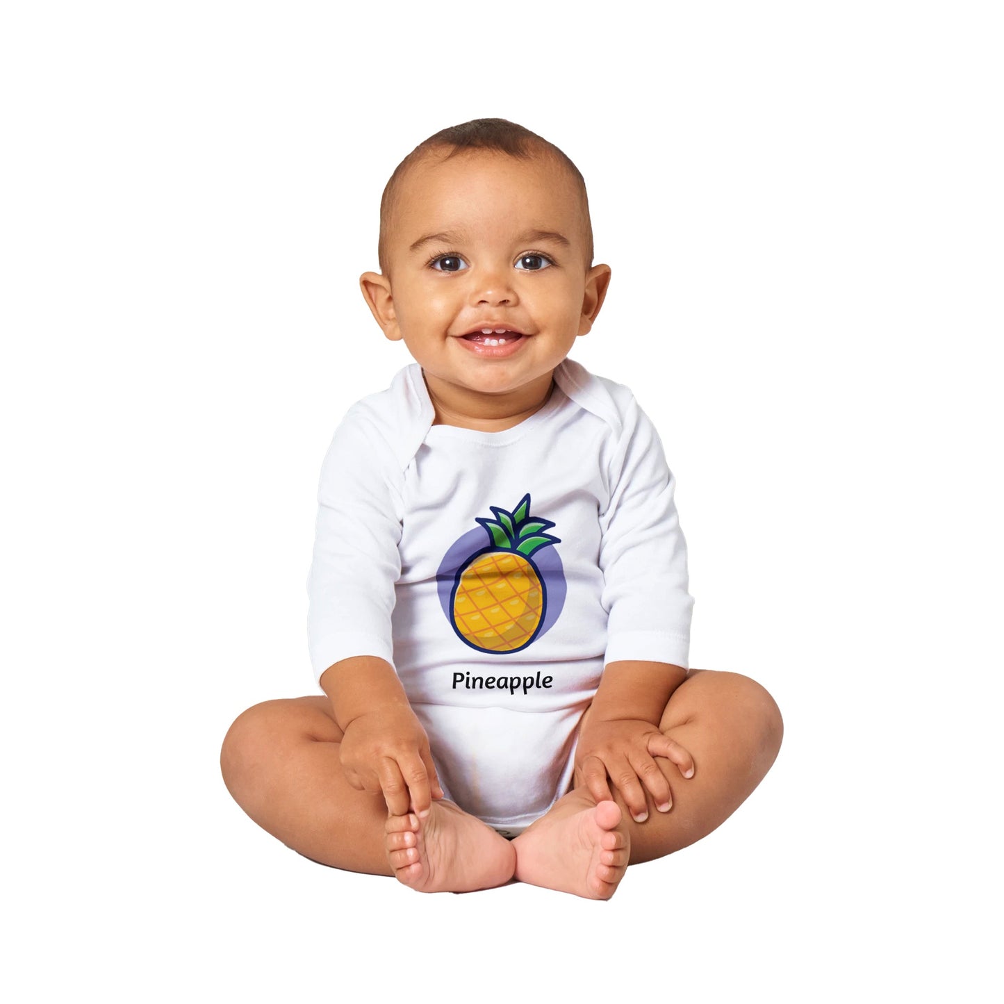 Classic Pineapple Baby Long Sleeve Bodysuit