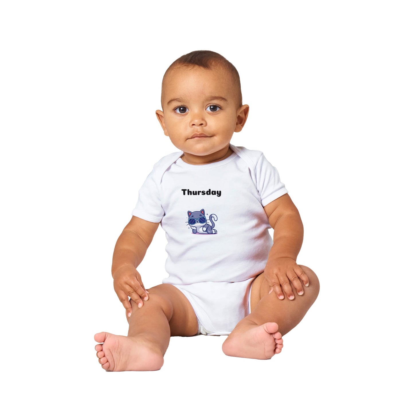 Classic Baby Short Sleeve Bodysuit, Thursday