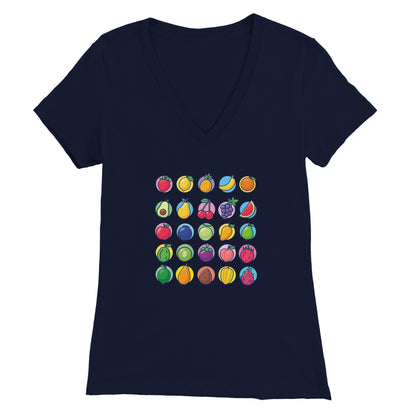 Premium Fruits Womens V-Neck T-shirt