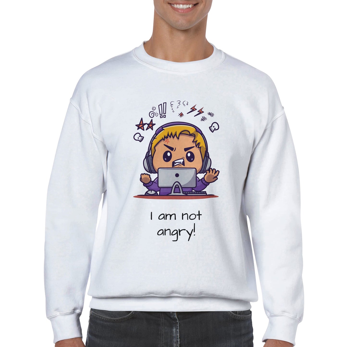 Classic Unisex Crewneck Sweatshirt, Not angry