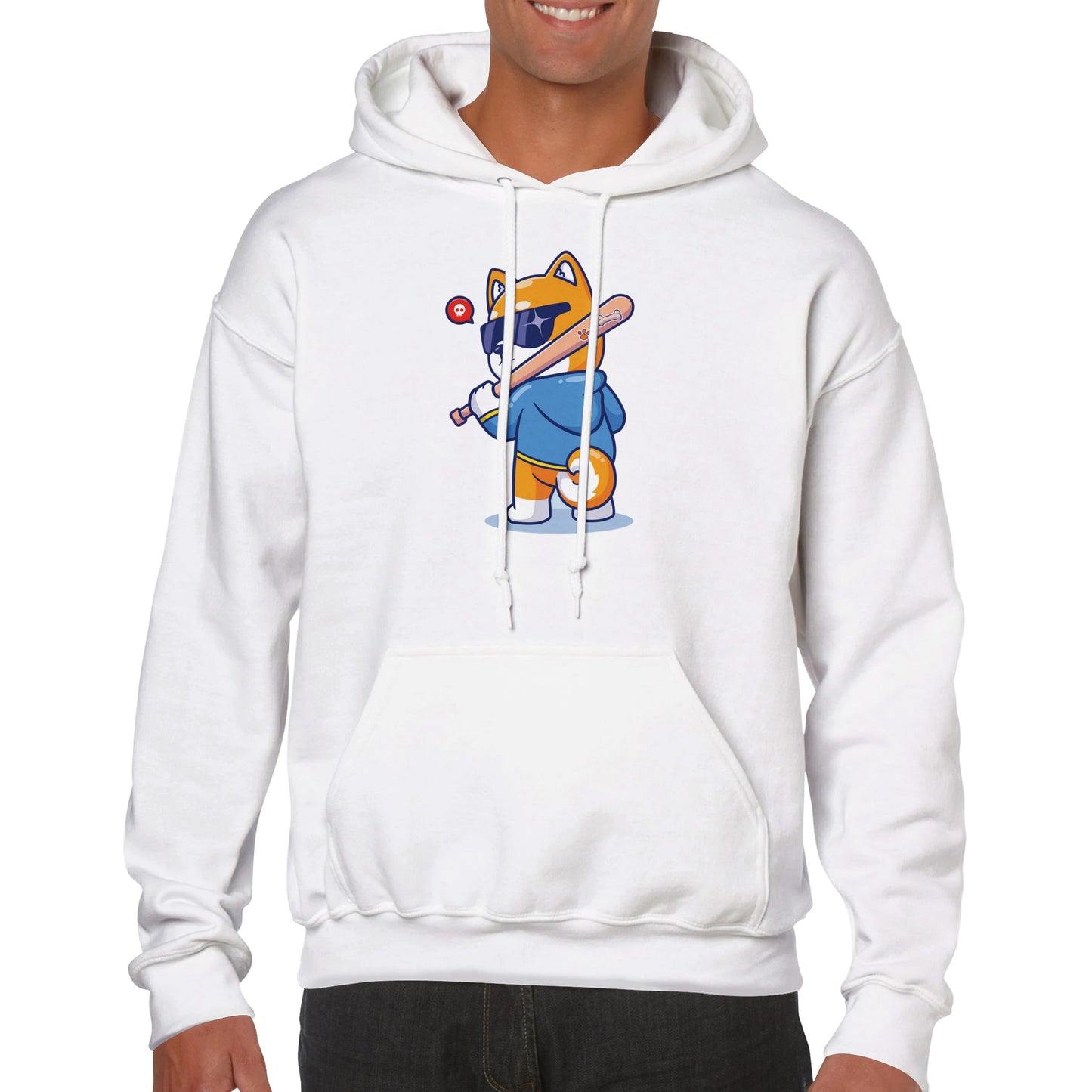 Premium Unisex Pullover Hoodie, Bad Shiba