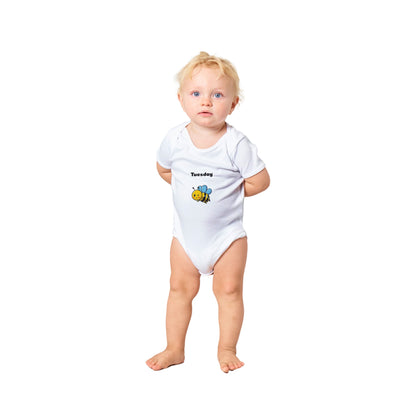 Classic Baby Short Sleeve Bodysuit, Tuesday