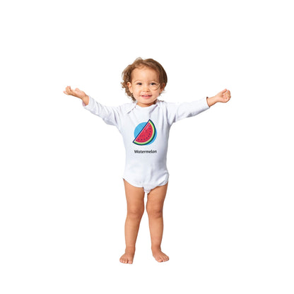 Classic Watermelon Baby Long Sleeve Bodysuit