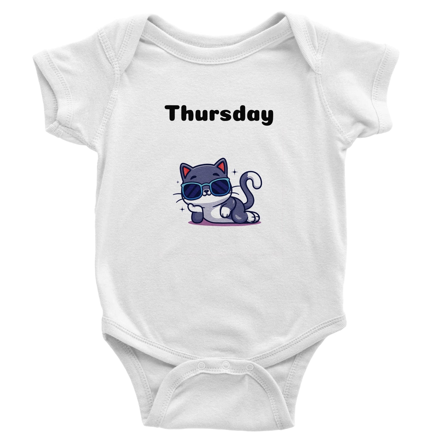 Classic Baby Short Sleeve Bodysuit, Thursday