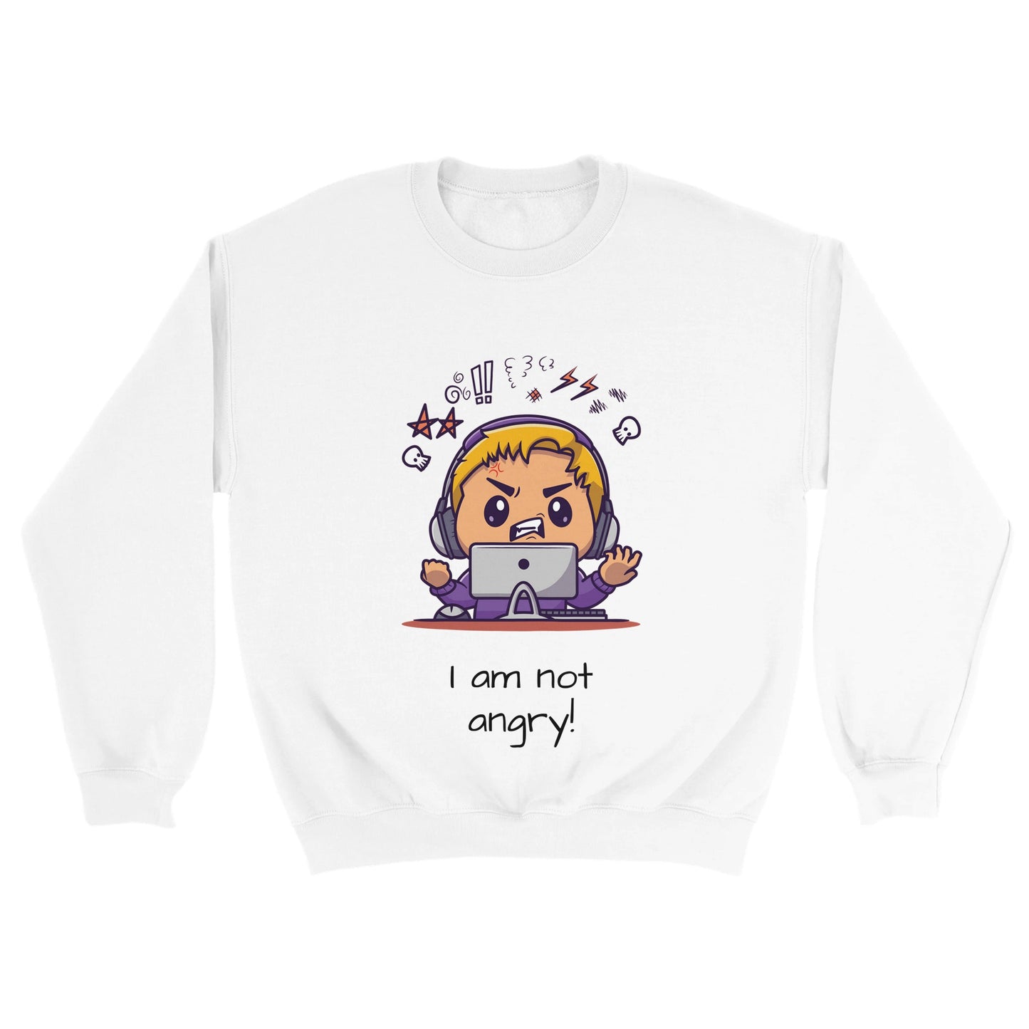 Classic Unisex Crewneck Sweatshirt, Not angry