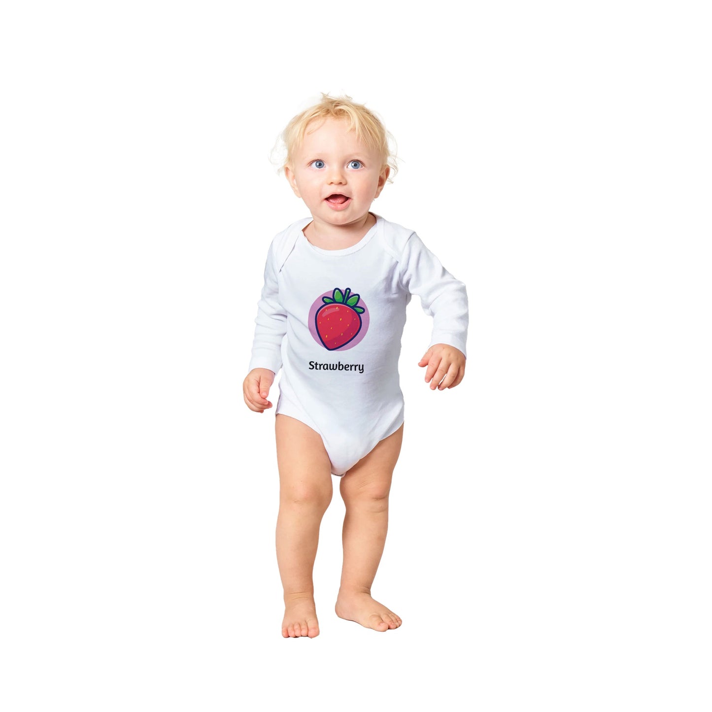 Classic Strawberry Baby Long Sleeve Bodysuit